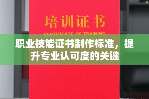 双河职业技能证书制作标准，提升专业认可度的关键