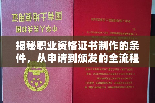 双河揭秘职业资格证书制作的条件，从申请到颁发的全流程解析