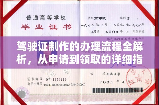 双河驾驶证制作的办理流程全解析，从申请到领取的详细指南