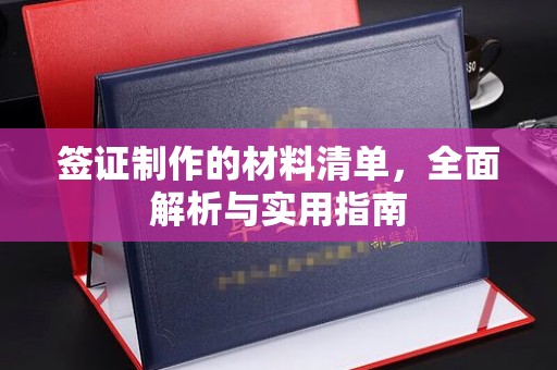 双河签证制作的材料清单，全面解析与实用指南