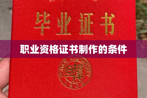 双河职业资格证书制作的条件