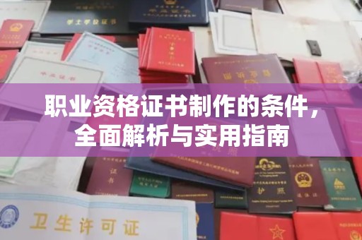 双河职业资格证书制作的条件，全面解析与实用指南